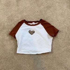 Cheetah print heart crop top!